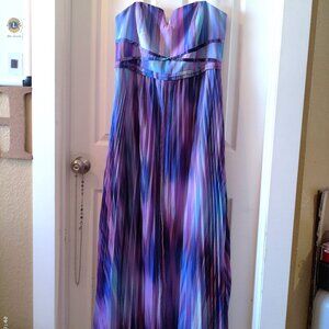 City Chic Strapless Purple and Blue Dress